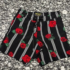 Society Black and Red Floral Swimwear